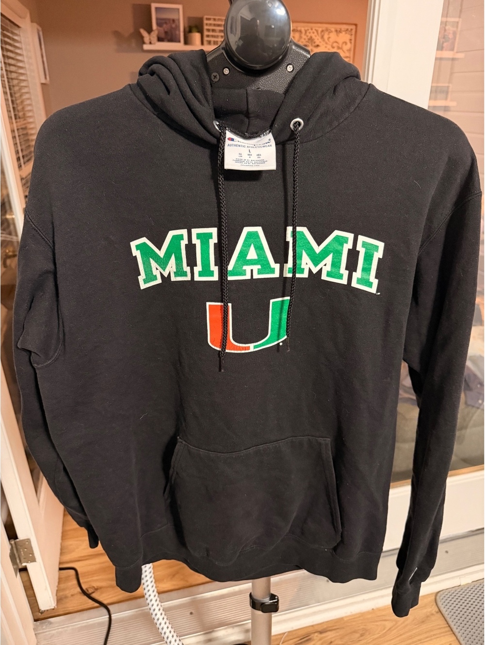 Champion Miami Hurricanes black pullover hoodie